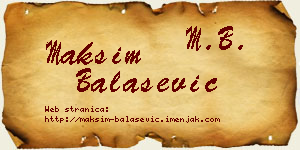 Maksim Balašević vizit kartica